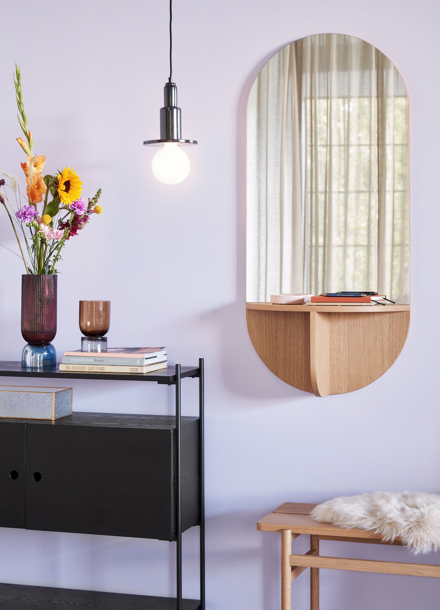 Hübsch Nomad Miroir mural Naturel