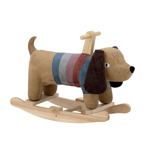Bloomingville MINI Charlie Jouet à Bascule, Chien, Marron, Polyester