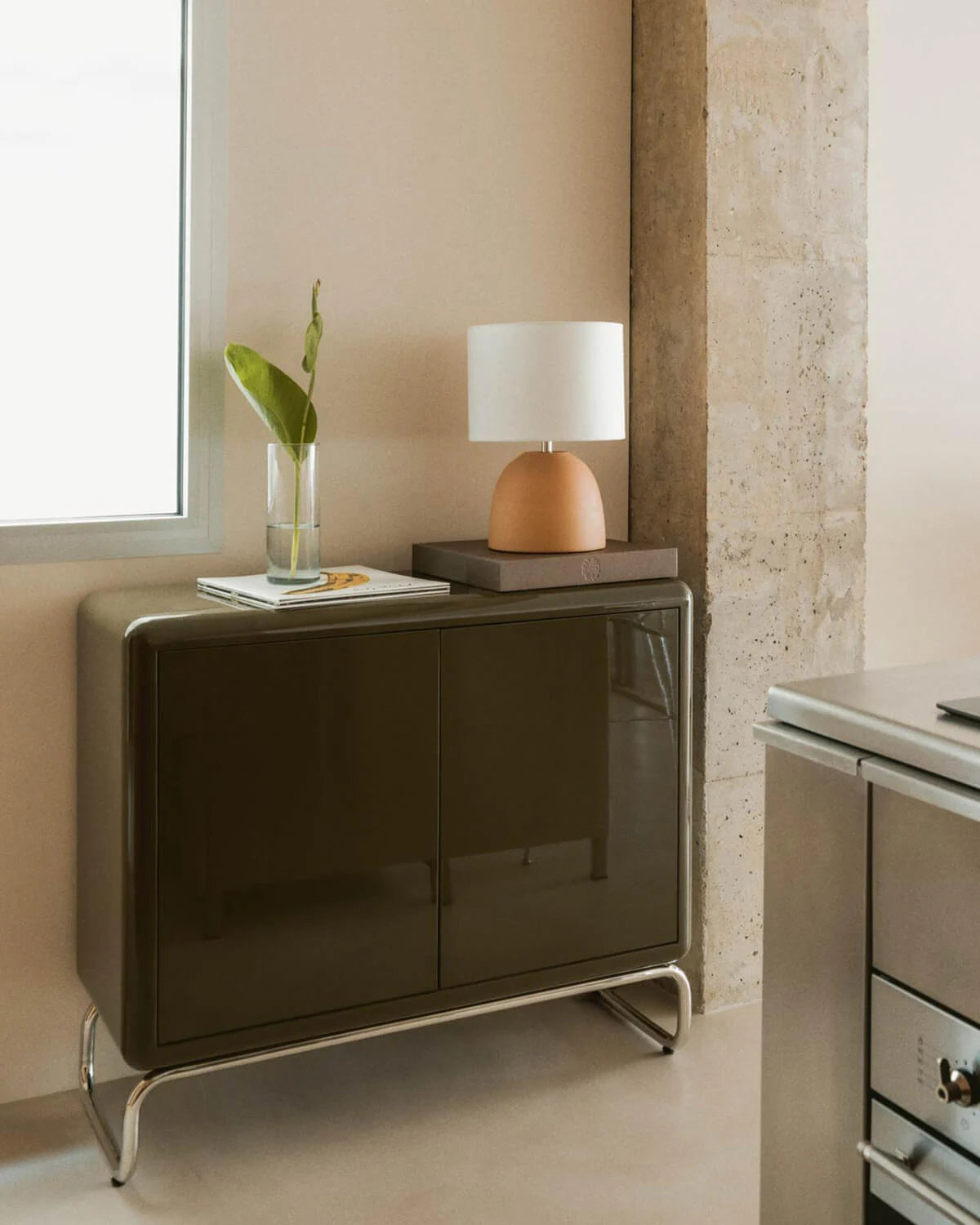 Buffet bas 2 portes 100x40 cm en bois et métal Candela Colours