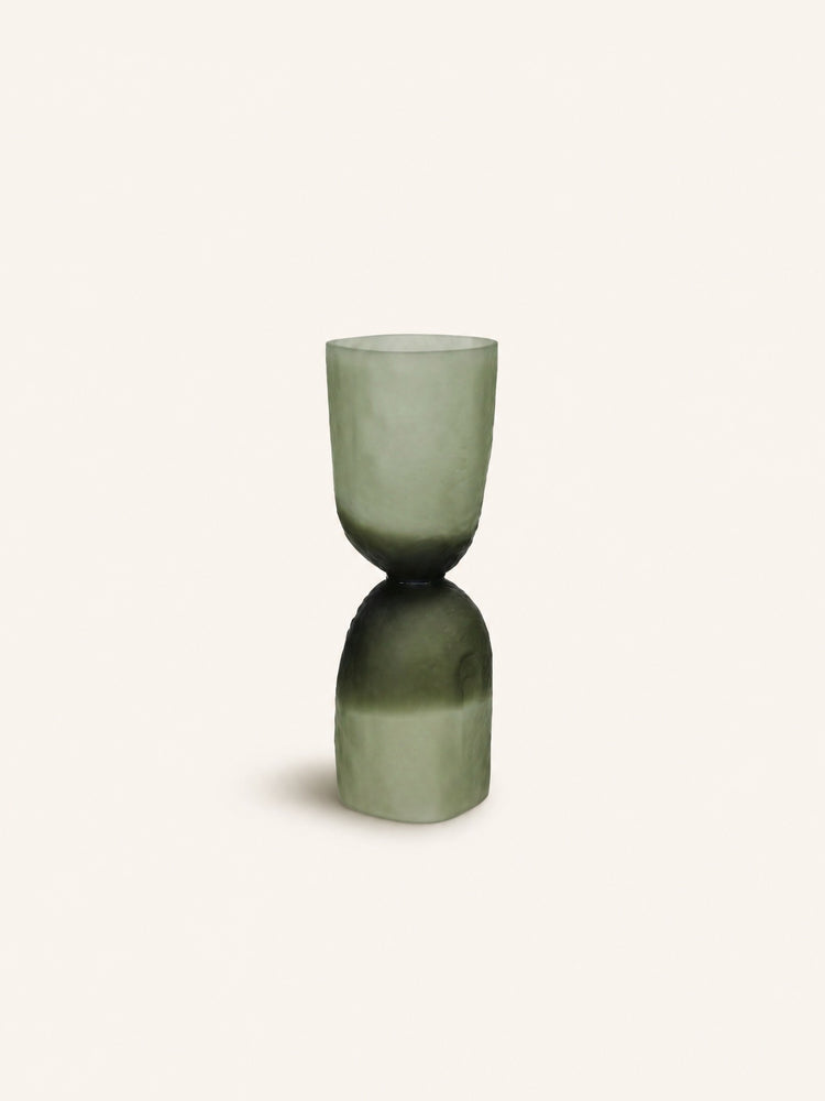 DIABOLO - vase / photophore - verre - DIA 12 x H 15 cm - fumé