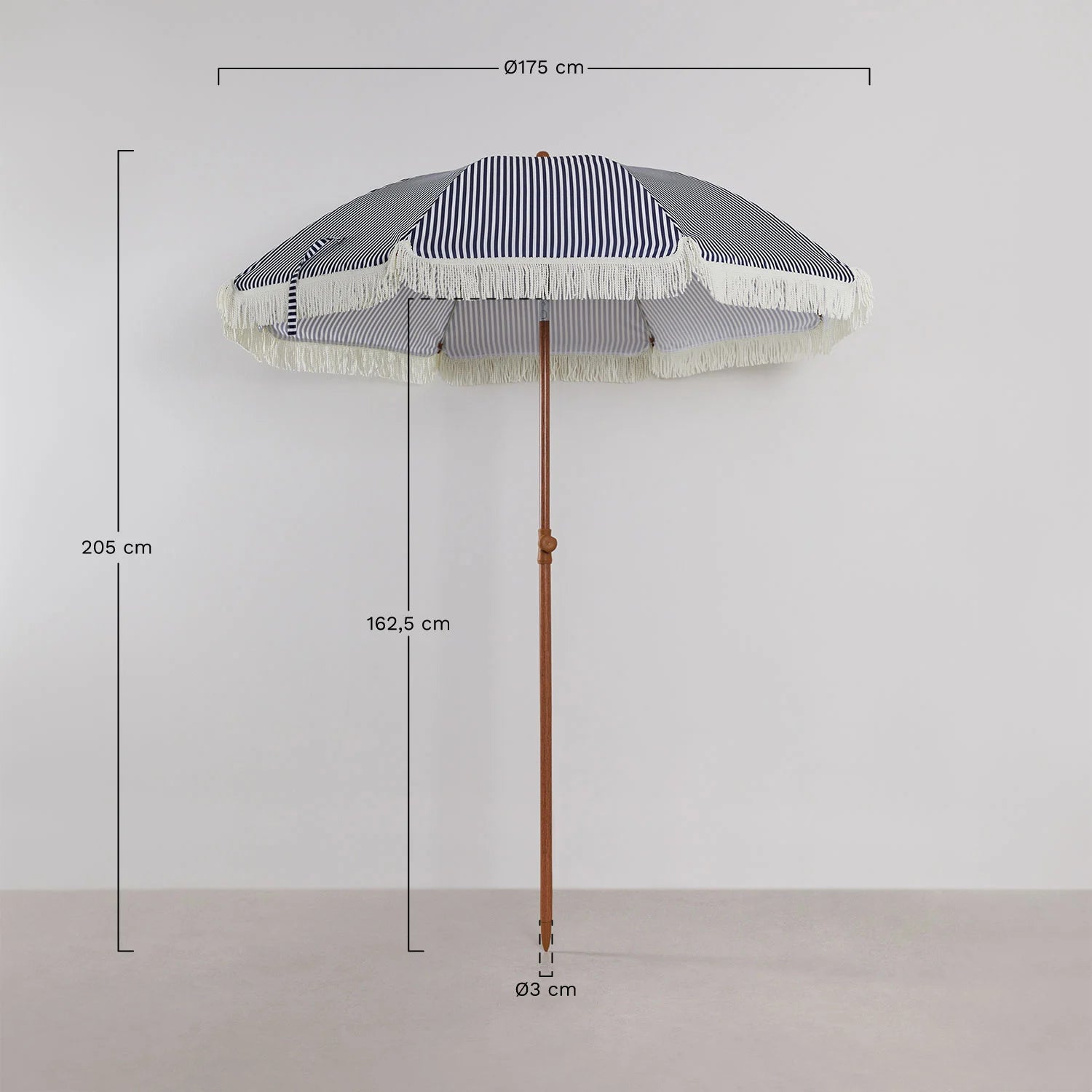 Parasol Miska Ø175 cm en tissu et acier