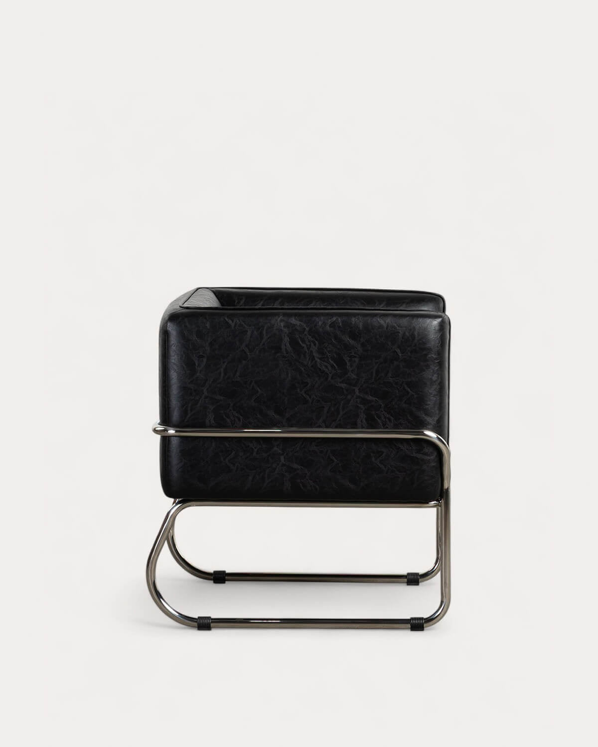 Fauteuil en similicuir et métal Marcellus