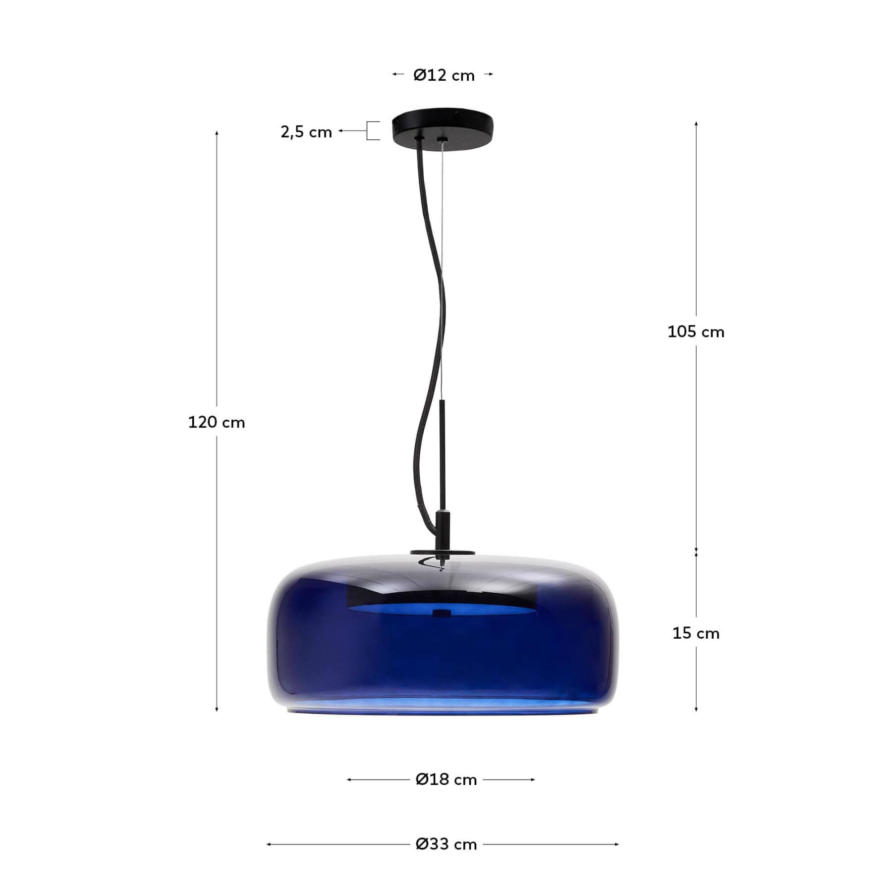 Plafonnier Reig en verre Ø 38 cm