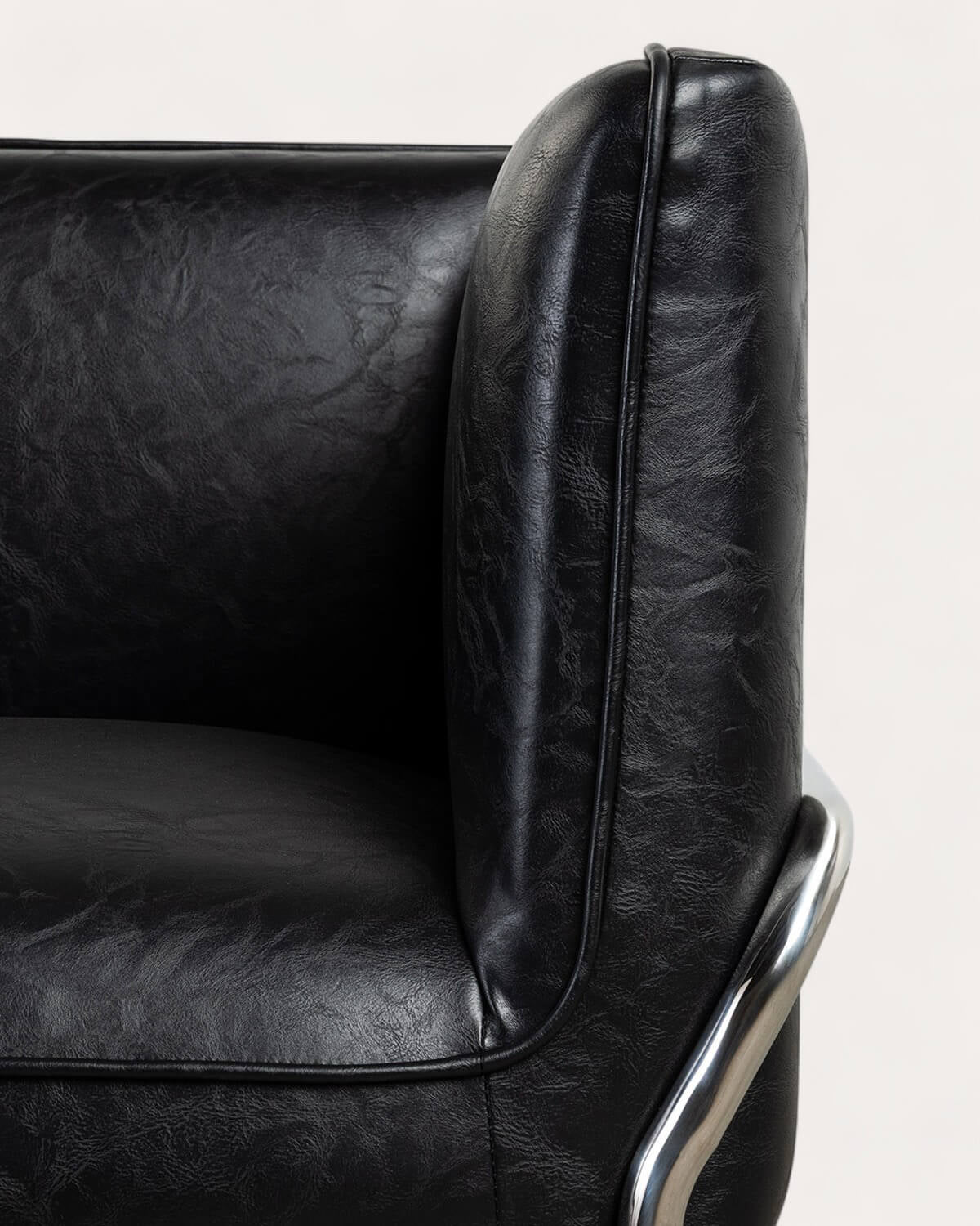Fauteuil en similicuir et métal Marcellus