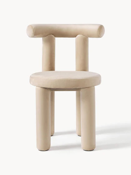 Chaise rembourrée en velours Calan