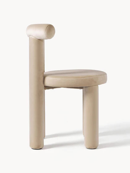 Chaise rembourrée en velours Calan