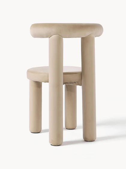 Chaise rembourrée en velours Calan