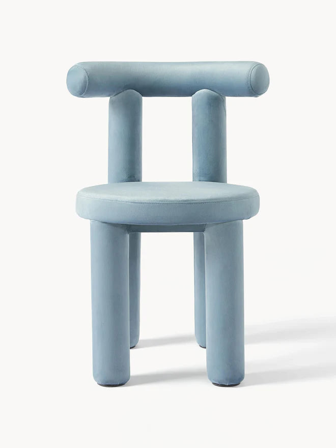 Chaise rembourrée en velours Calan