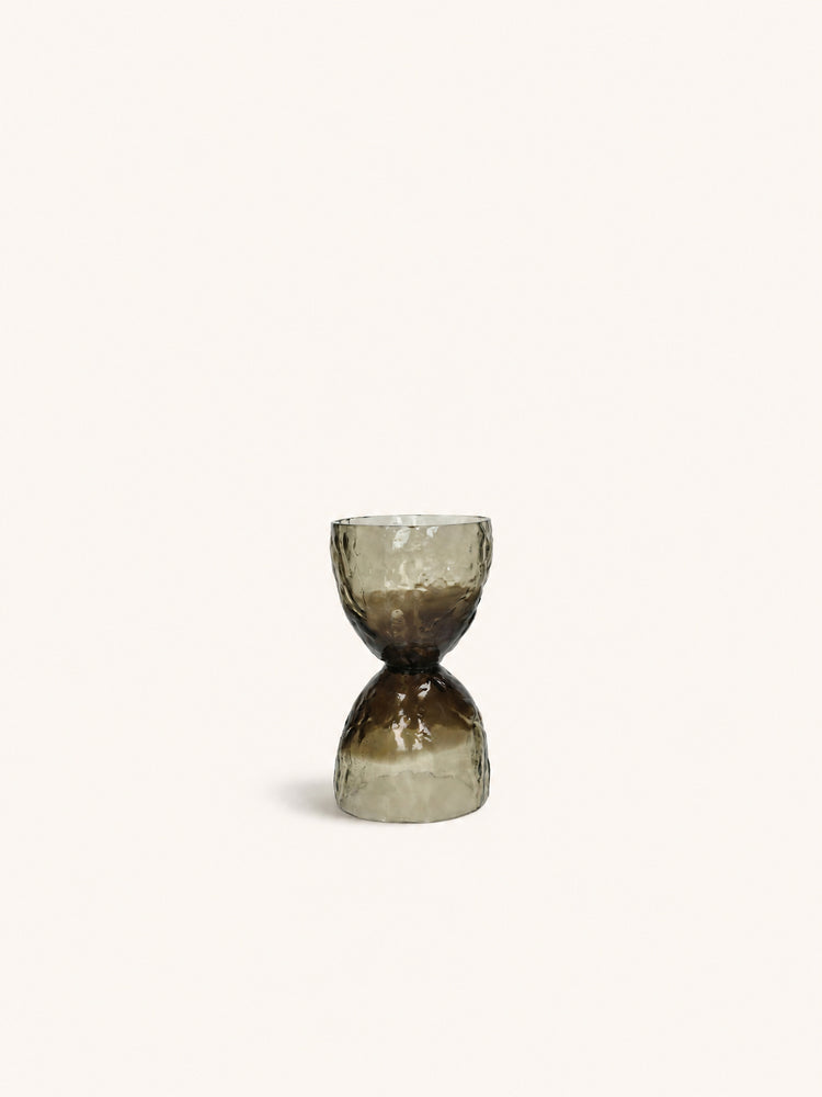 DIABOLO - vase / photophore - verre - DIA 12 x H 15 cm - fumé