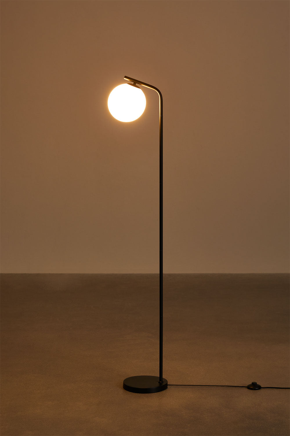 Lampadaire en métal et verre Alligier