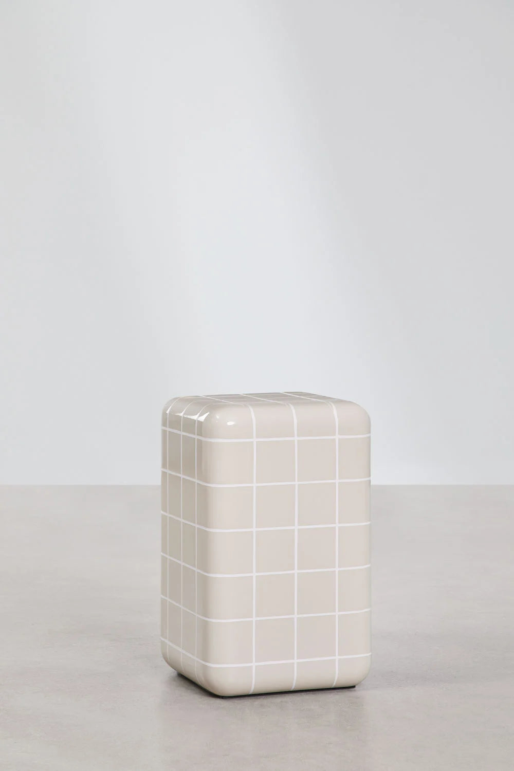 Table d'appoint carrée pour jardin 30x30 cm en ciment effet carreau Eleonor