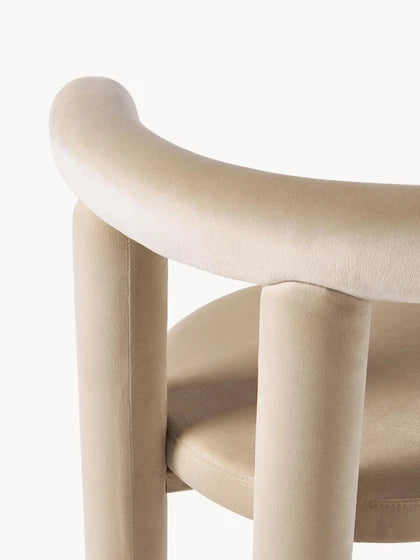 Chaise rembourrée en velours Calan