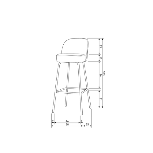 Vogue barstool 80 cm