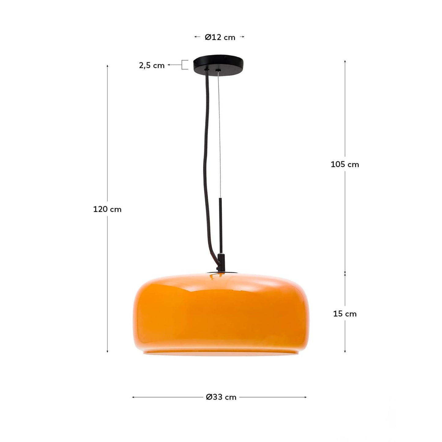 Plafonnier Reig en verre Ø 38 cm