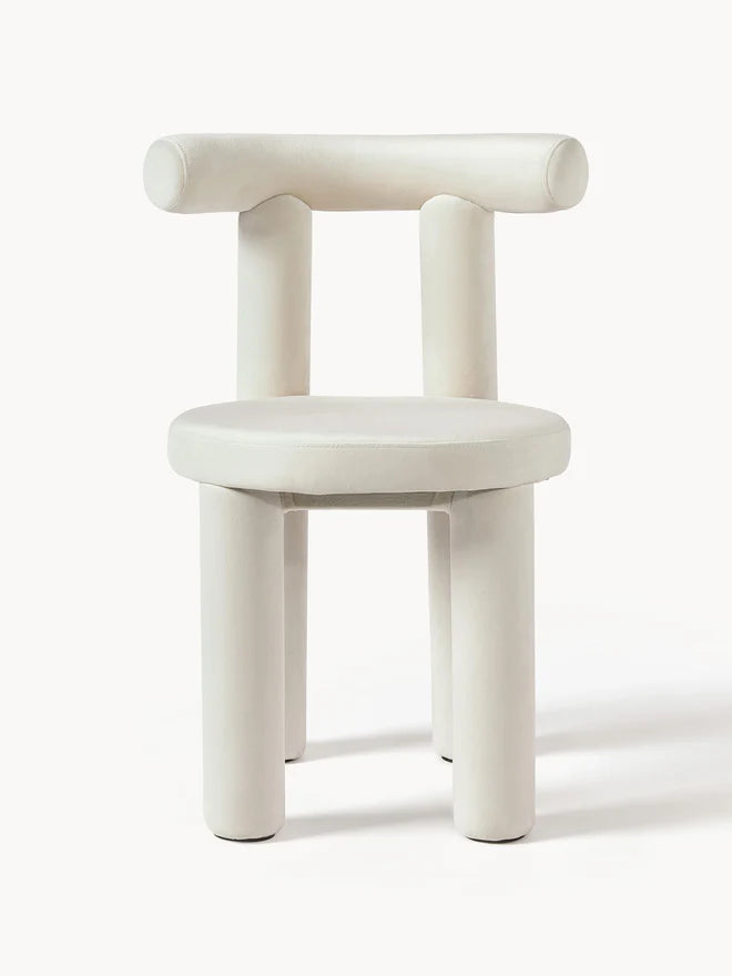Chaise rembourrée en velours Calan