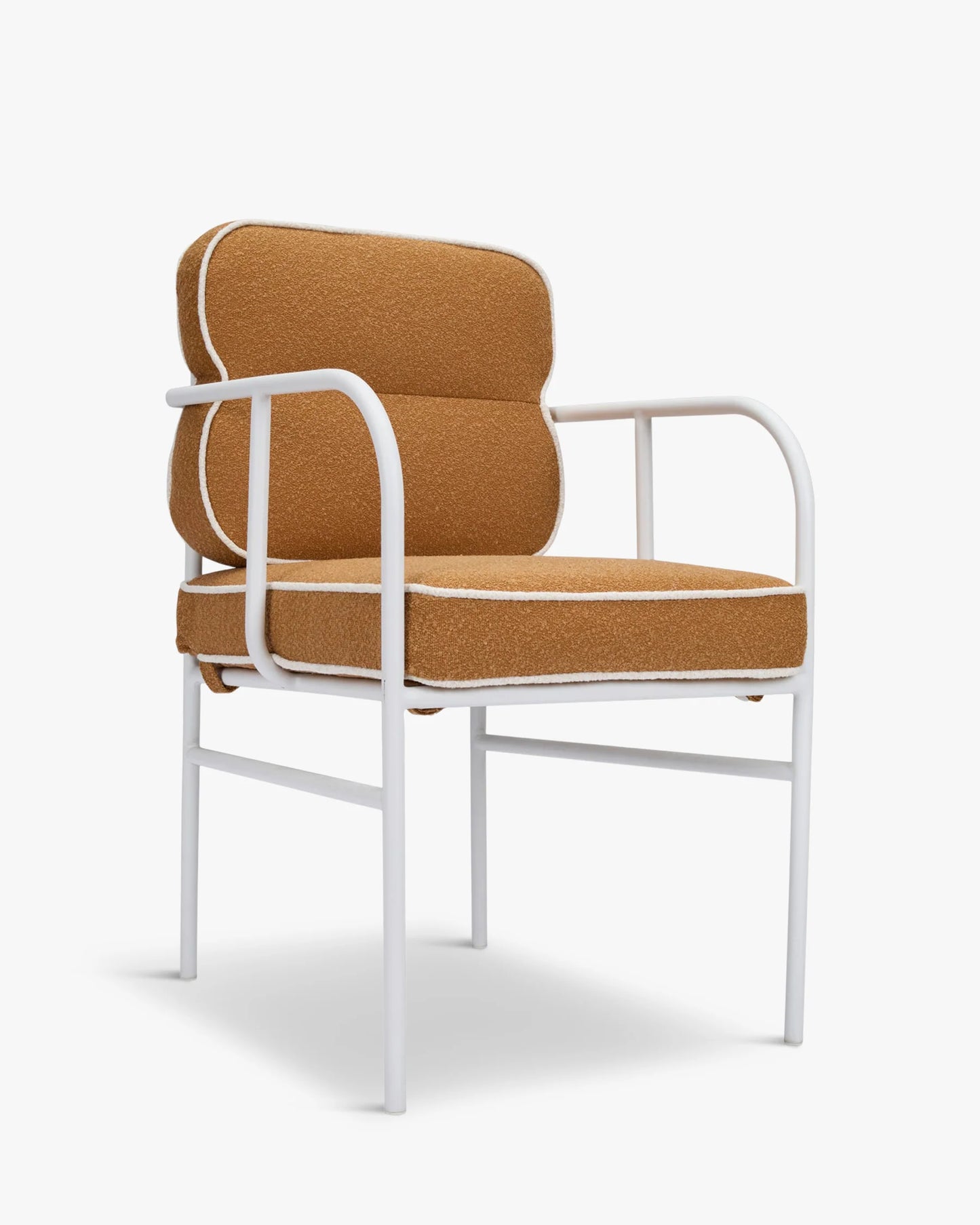 Chaise de jardin avec accoudoirs, vert sauge & métal blanc, Maddalena