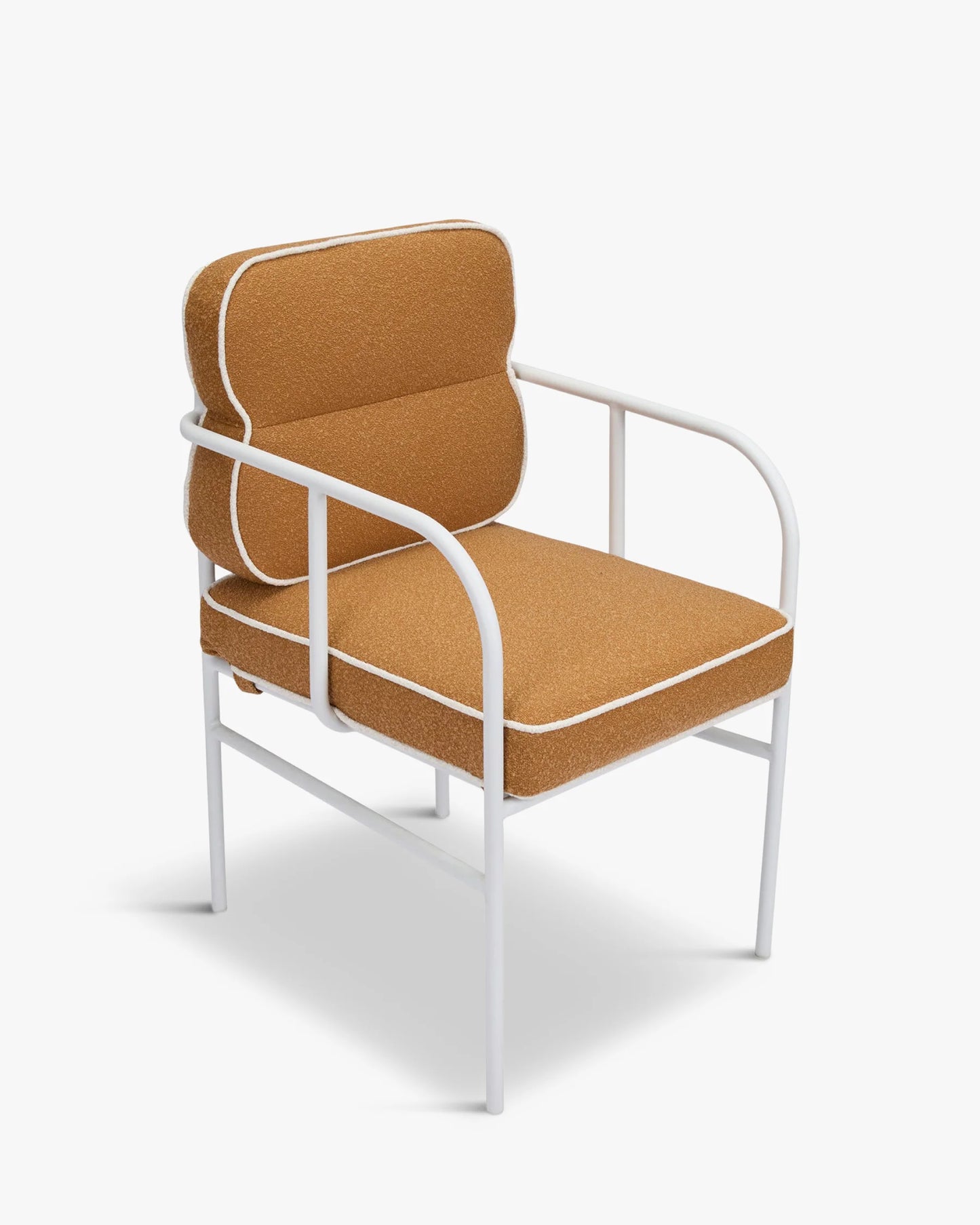 Chaise de jardin avec accoudoirs, vert sauge & métal blanc, Maddalena