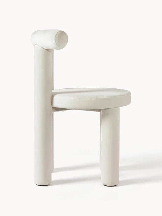 Chaise rembourrée en velours Calan