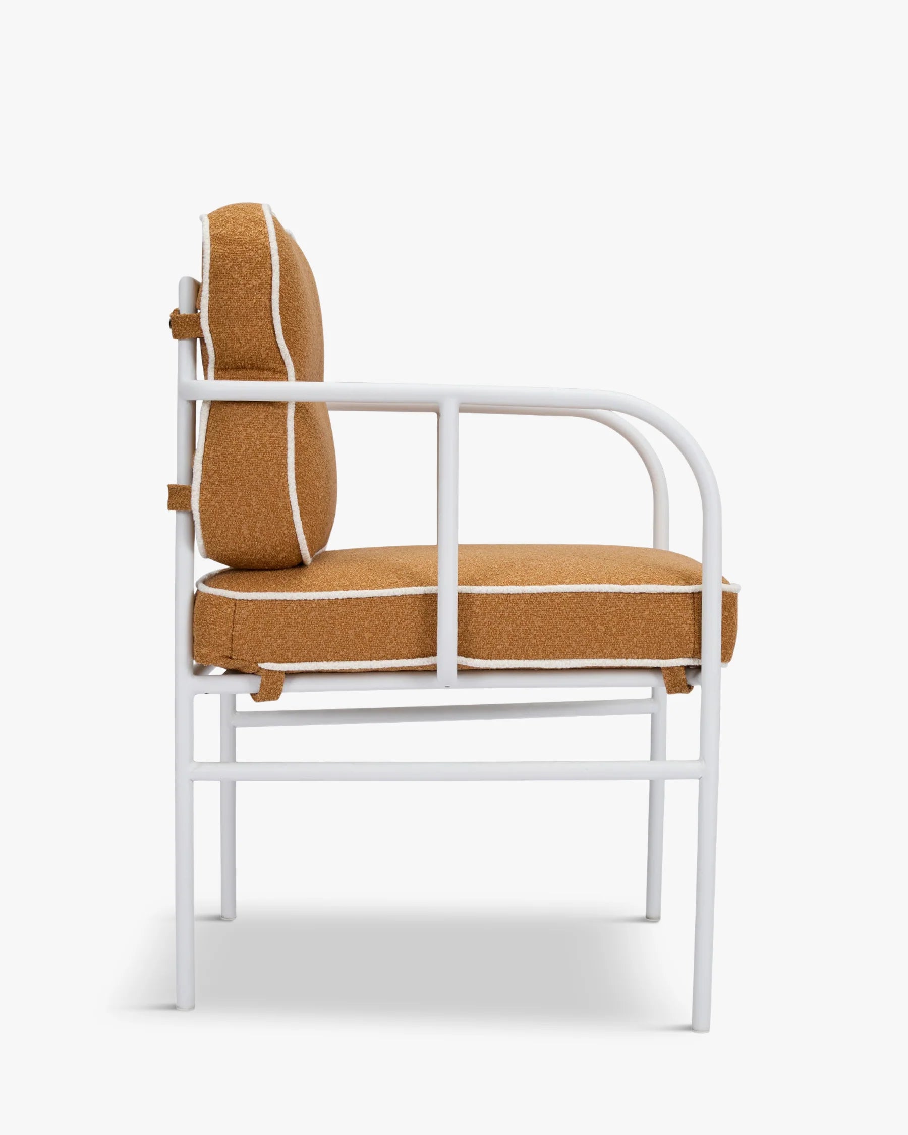 Chaise de jardin avec accoudoirs, vert sauge & métal blanc, Maddalena