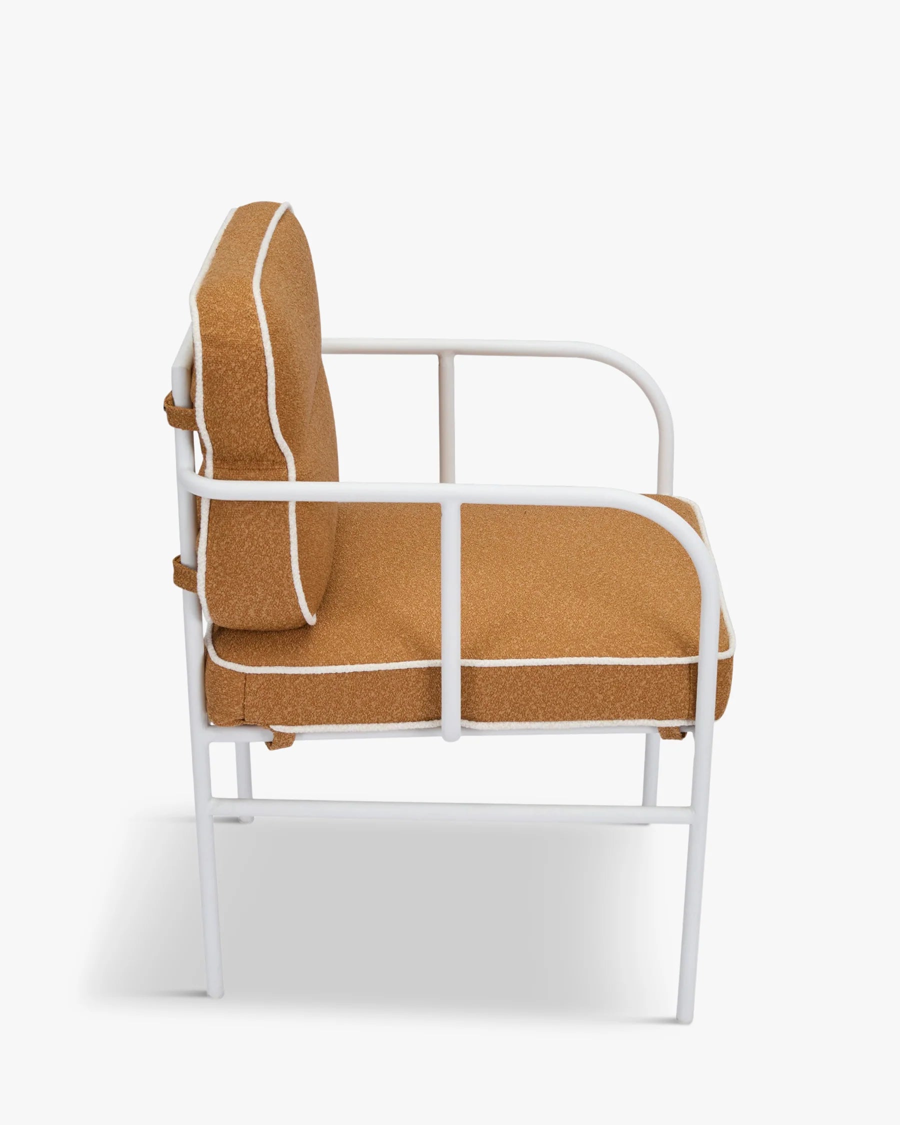 Chaise de jardin avec accoudoirs, vert sauge & métal blanc, Maddalena