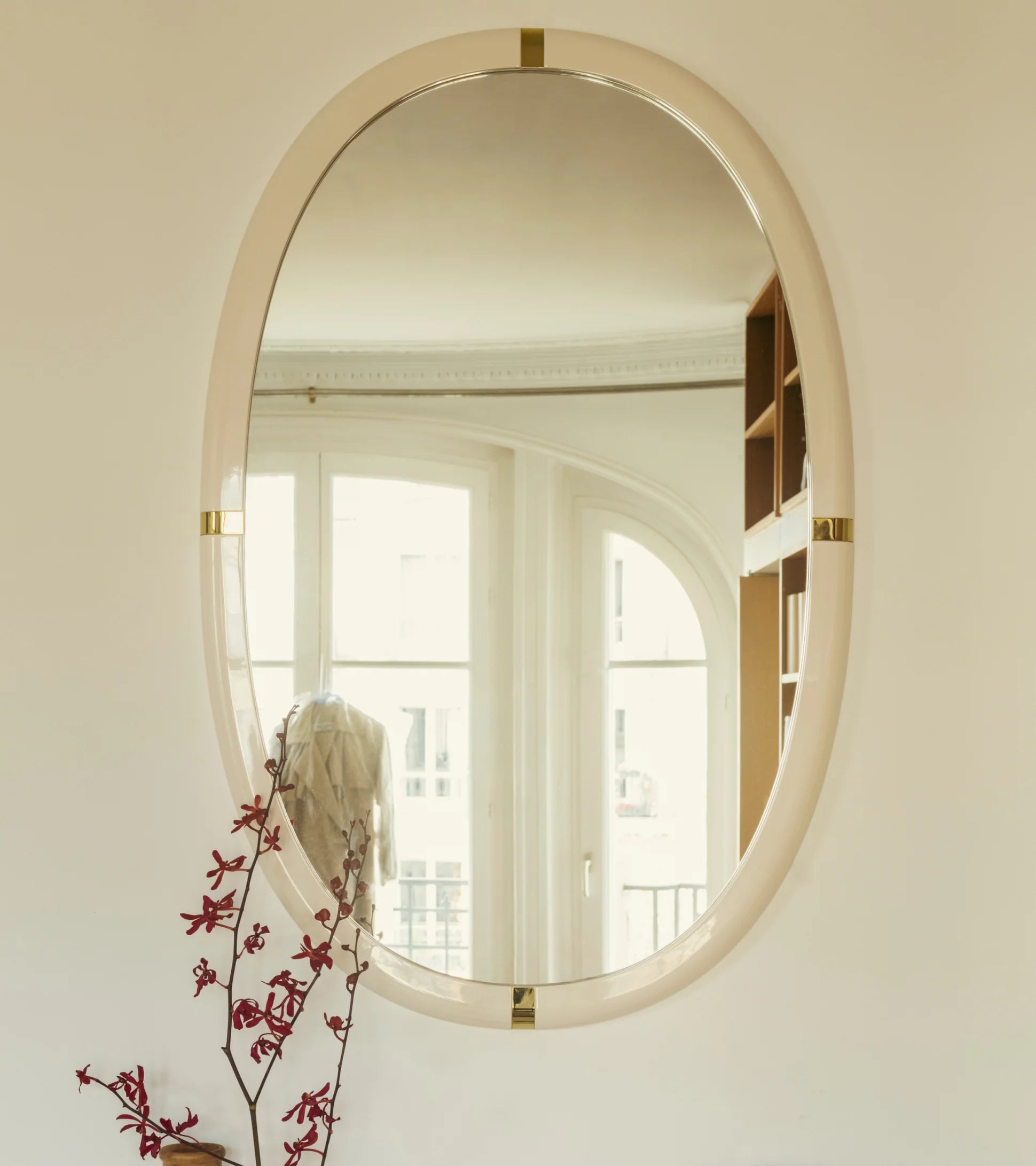 Miroir Marcello laqué blanc crème