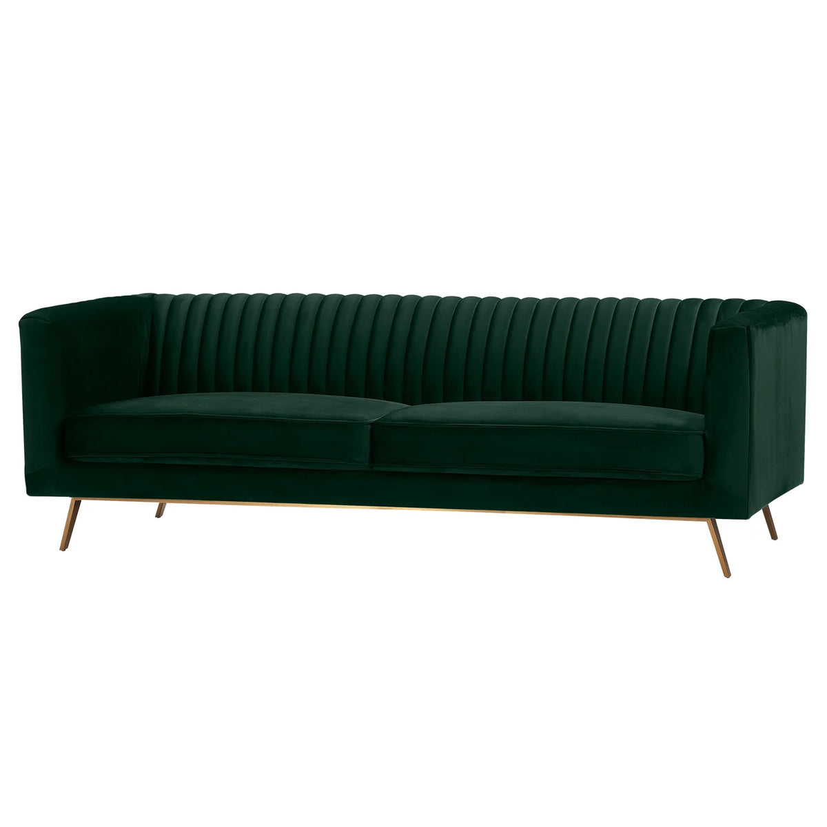 Canapé Gatsby 3 places en velours vert foncé