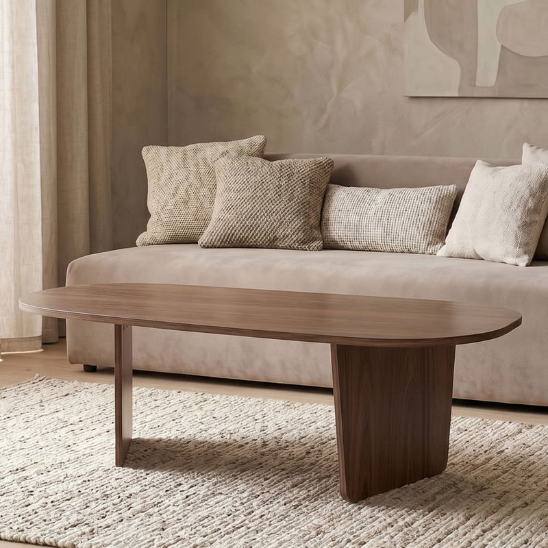 Table basse ovale en bois 130x65cm- SOMA