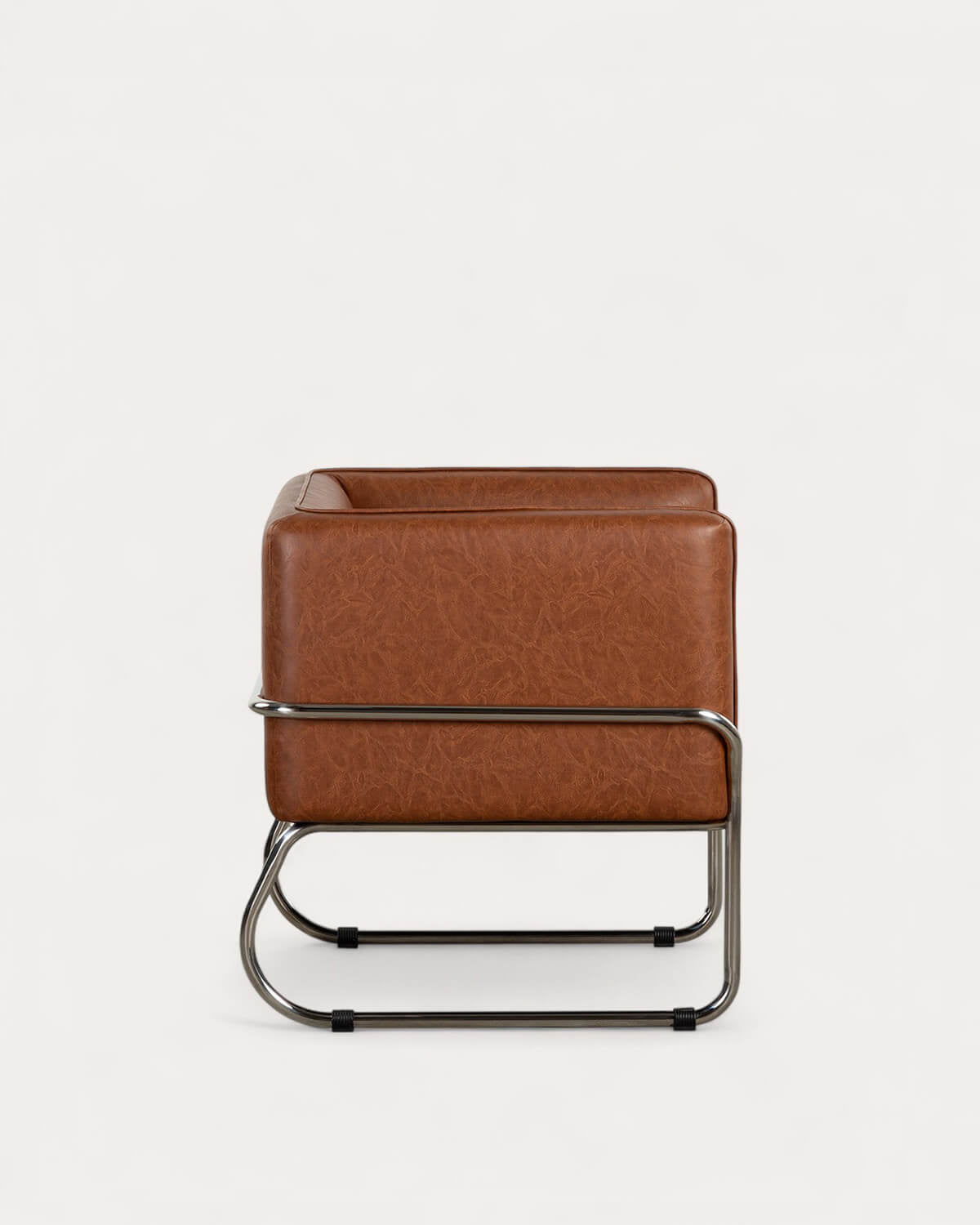 Fauteuil en similicuir et métal Marcellus