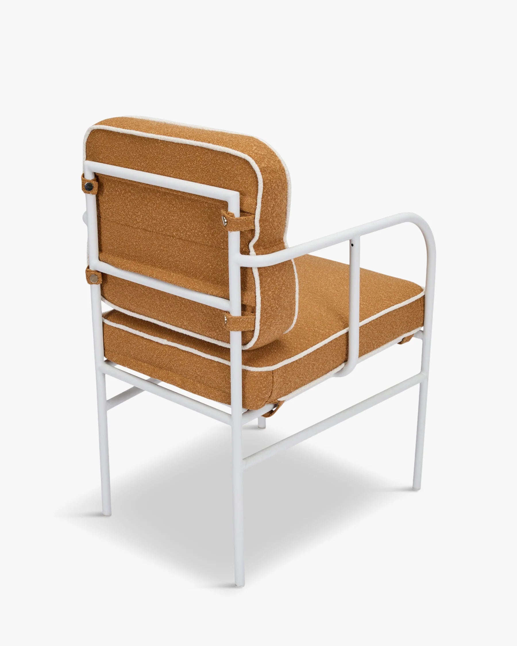 Chaise de jardin avec accoudoirs, vert sauge & métal blanc, Maddalena