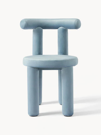 Chaise rembourrée en velours Calan