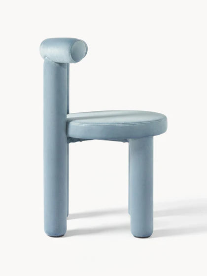 Chaise rembourrée en velours Calan