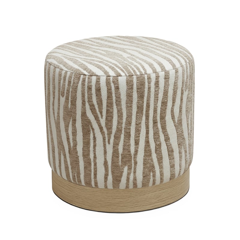 Pouf rond en tissu imprimé zèbre   40cm- WILD