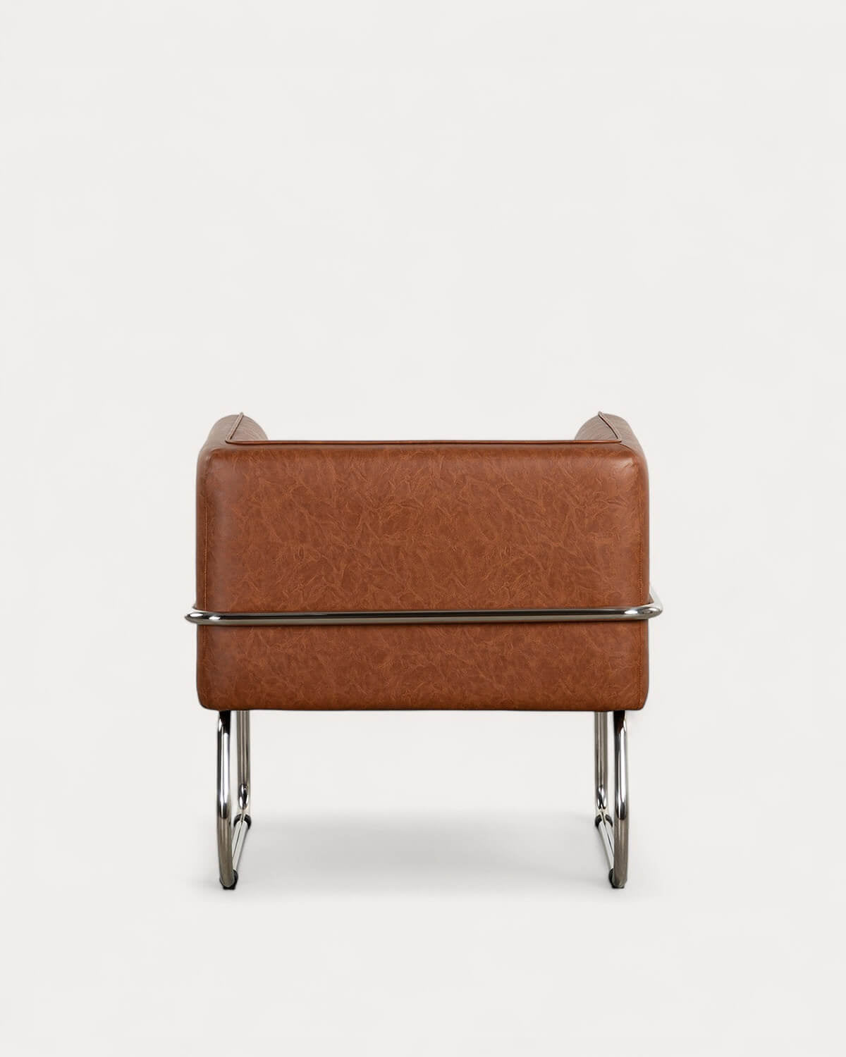 Fauteuil en similicuir et métal Marcellus