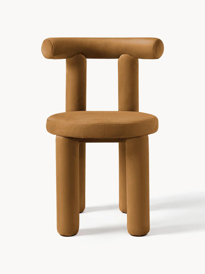 Chaise rembourrée en velours Calan