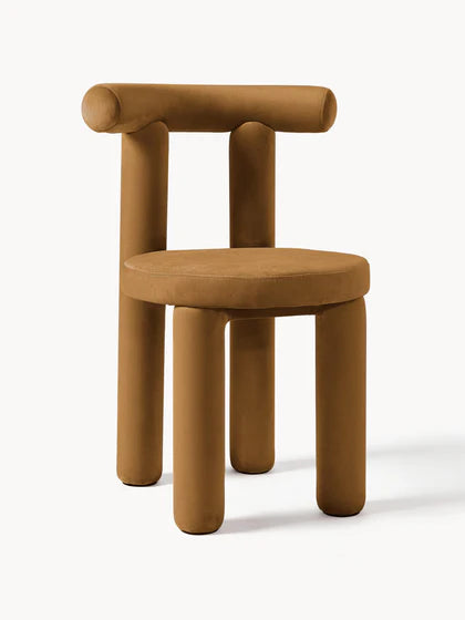 Chaise rembourrée en velours Calan