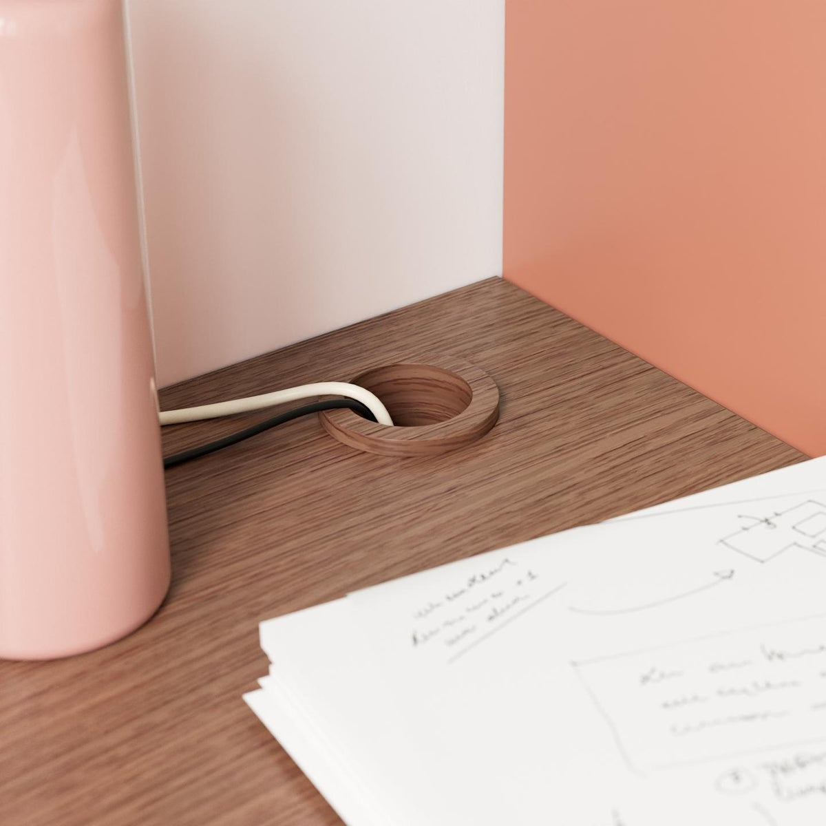Disponible en 3 bois & 6 dimensions · Plateau Secretary Noyer naturel