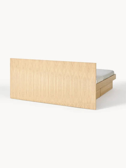 Lit en bois avec rangement et tête de lit Sato