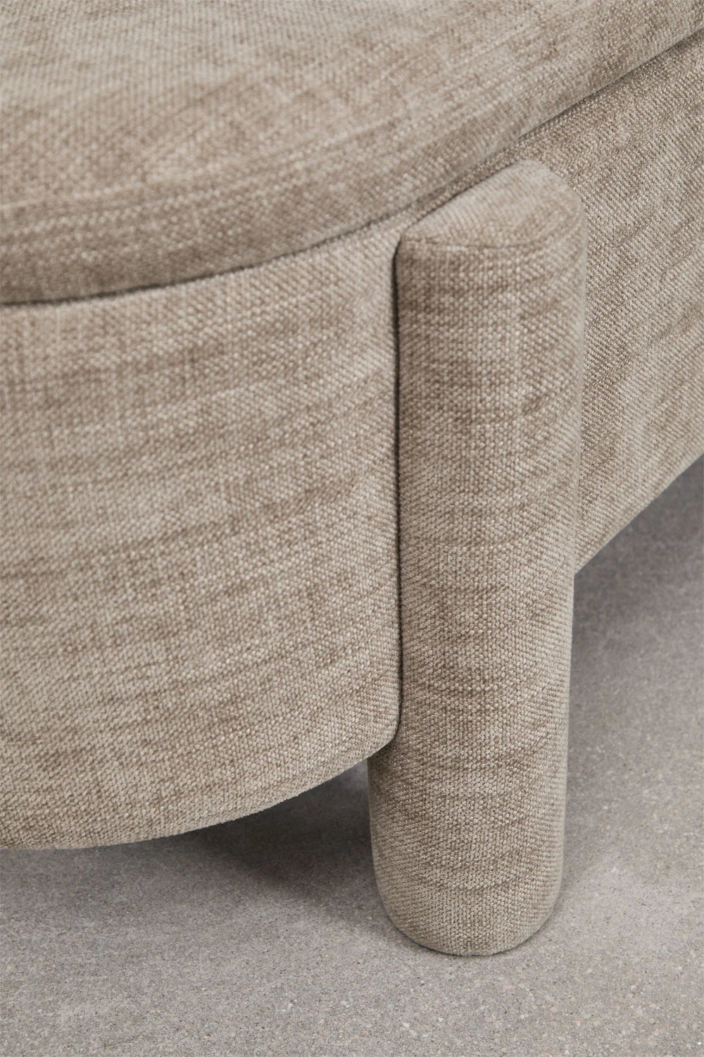 Banc avec rangement 115 cm tapissé en tissu gris taupe Cleo