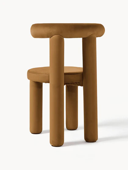 Chaise rembourrée en velours Calan