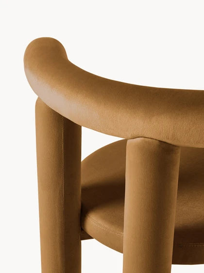 Chaise rembourrée en velours Calan