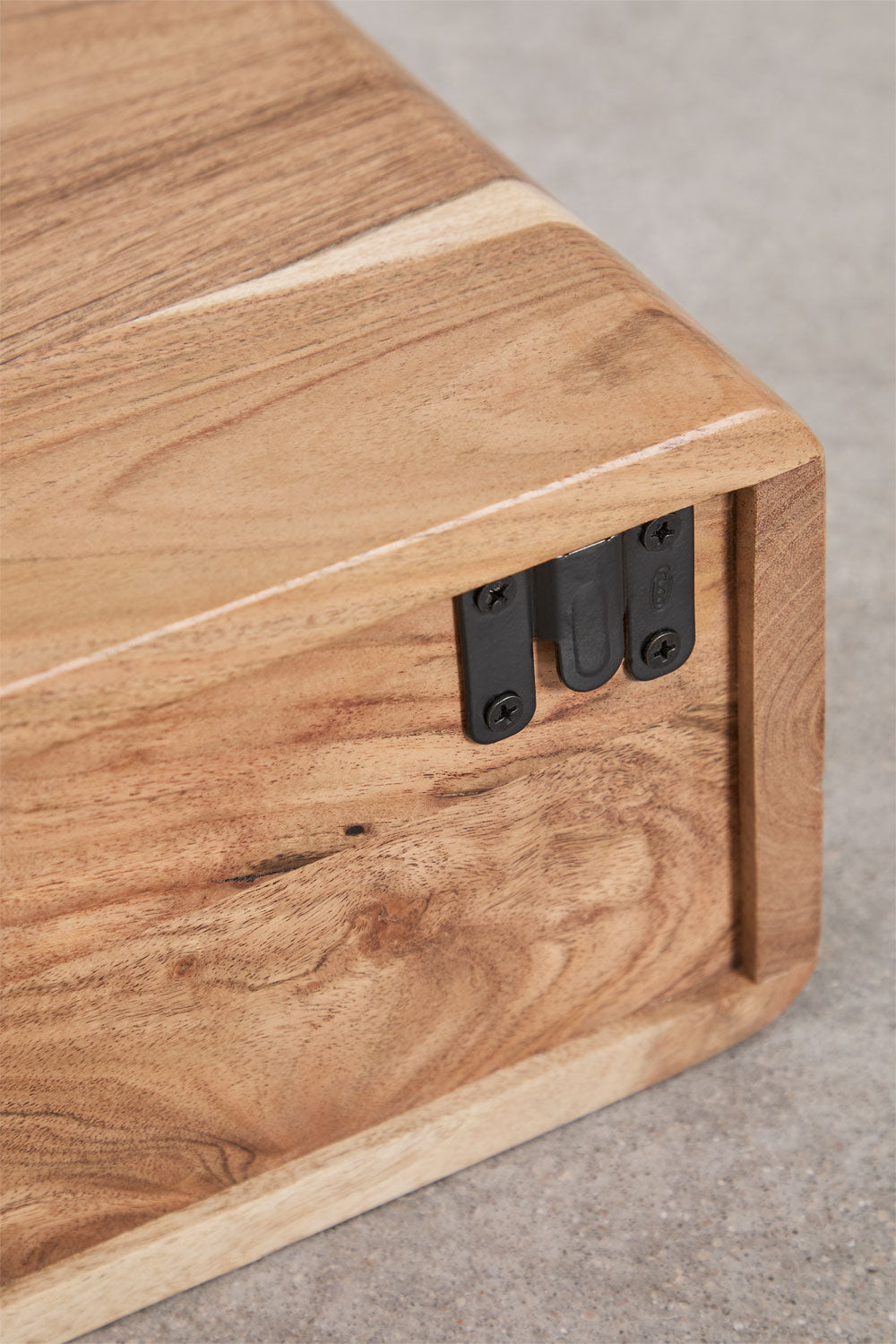 Pack de 2 tables de chevet flottantes 40x30 cm en bois d'acacia Nordilan