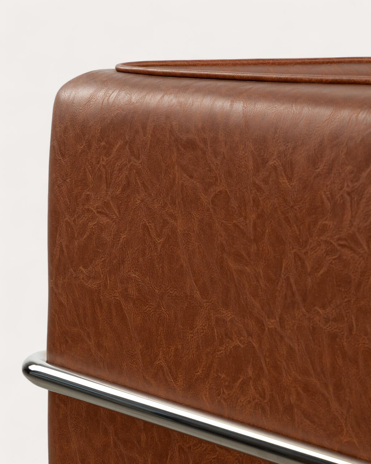 Fauteuil en similicuir et métal Marcellus