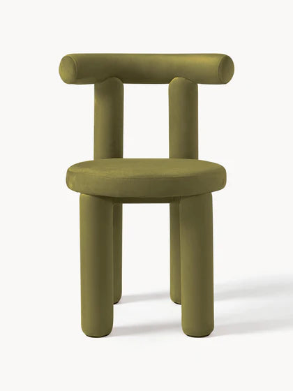 Chaise rembourrée en velours Calan