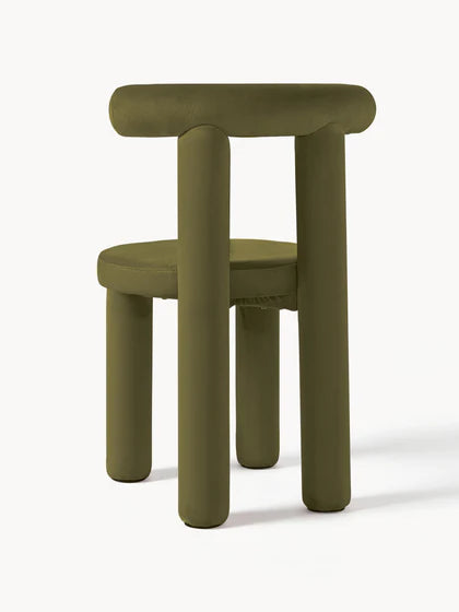 Chaise rembourrée en velours Calan