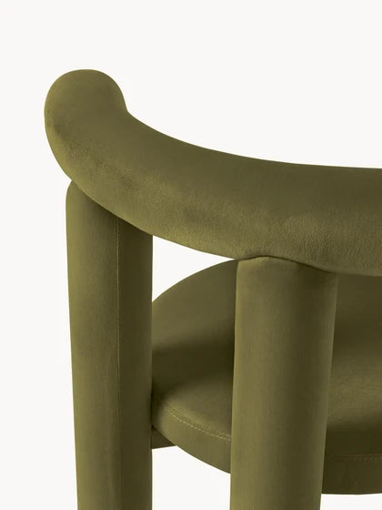 Chaise rembourrée en velours Calan