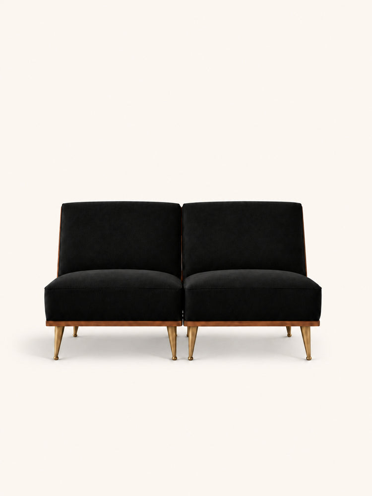 HAILEY - fauteuil lounge - tissu - L 66 x W 75 x H 77 cm - ambre foncé