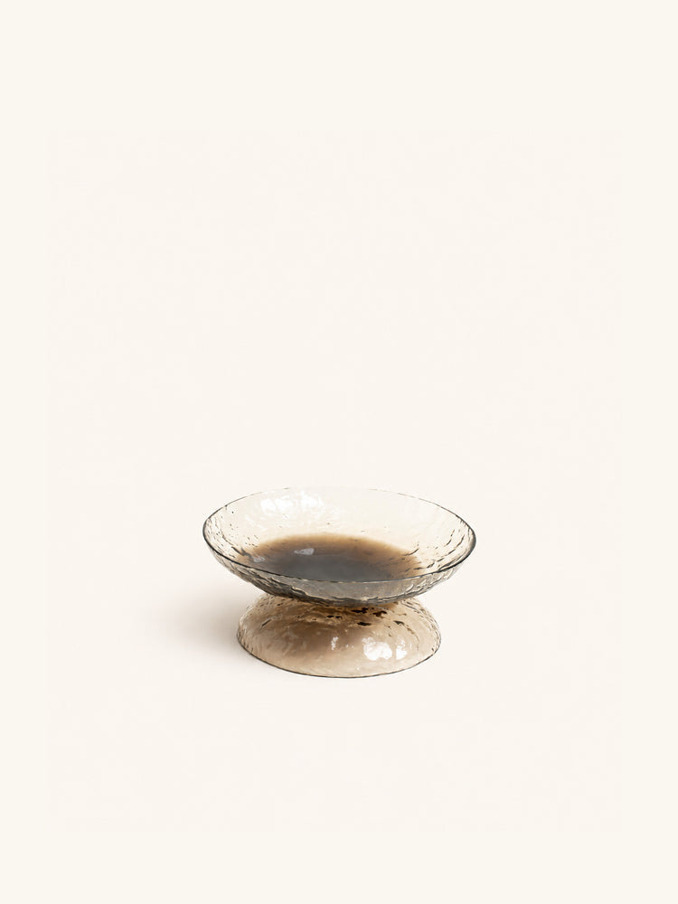 DIABOLO - vase / photophore - verre - DIA 12 x H 15 cm - fumé