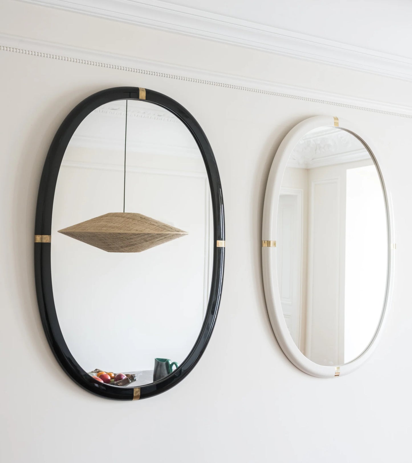 Miroir Marcello laqué blanc crème