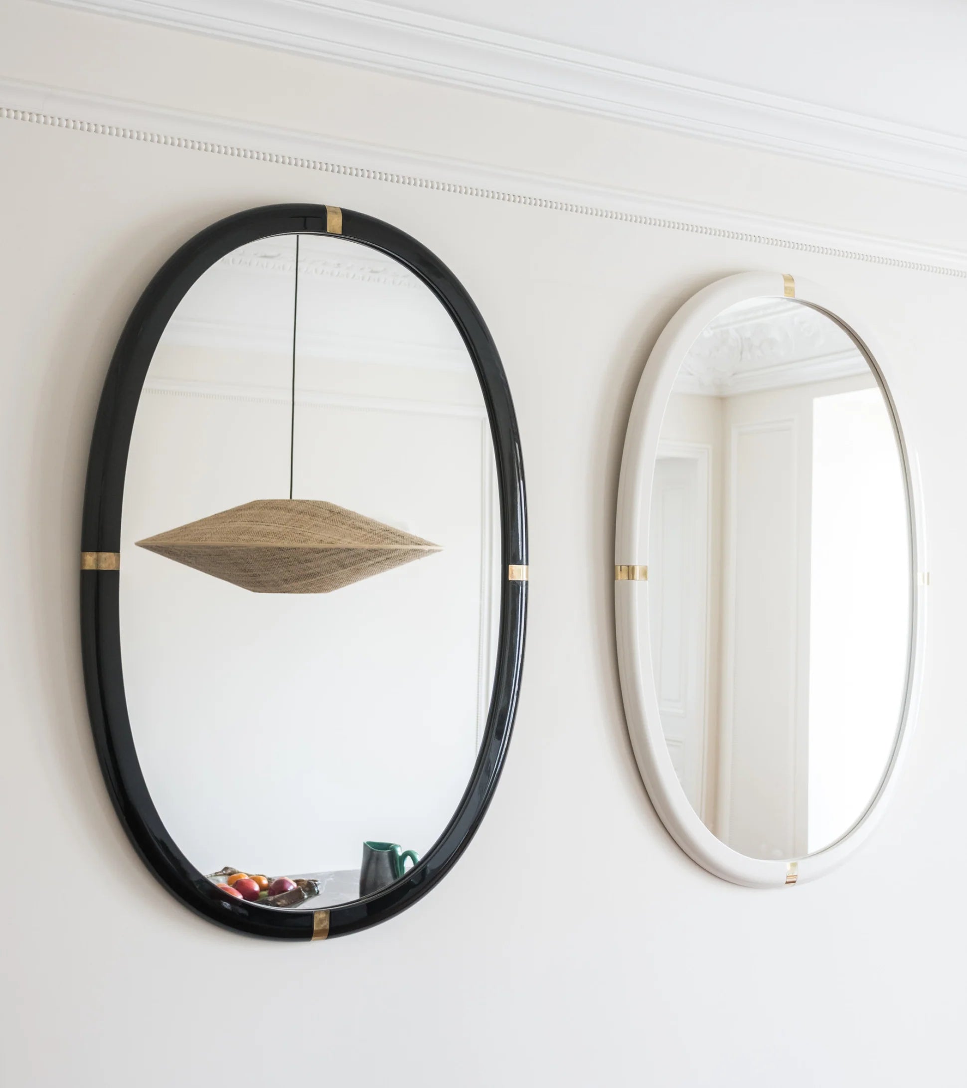 Miroir Marcello laqué blanc crème
