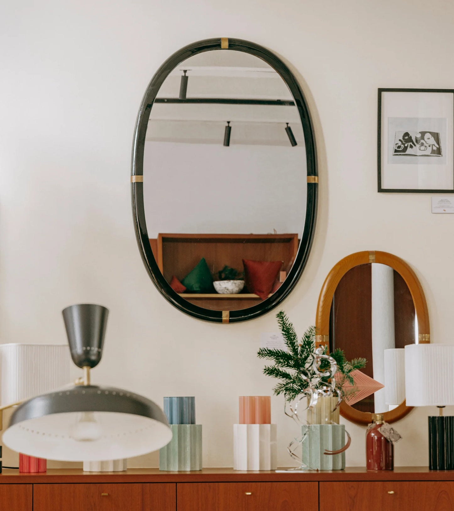 Miroir Marcello laqué blanc crème